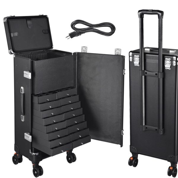 TheLAShop Jewelry Rolling Case with 20 Trays TSA Locks Vendor Display Case Sale