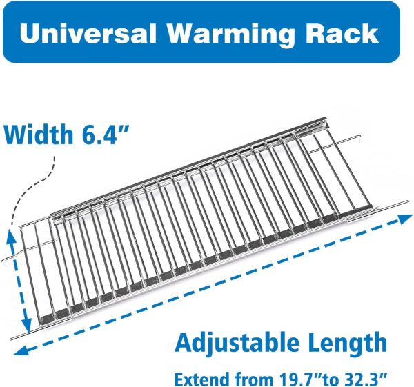 Universal Warming Rack for Blue Ember BBQ Gas Grills, Adjust 19.7 - 32.3   x 6.4  , Grill Rack Parts Online - Image 2
