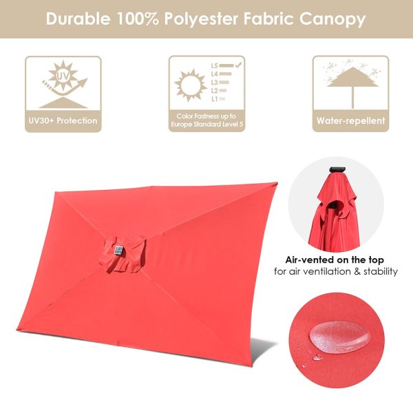 TheLAShop 10ft Rectangular Umbrella with Solar Lights For Sale - Image 3