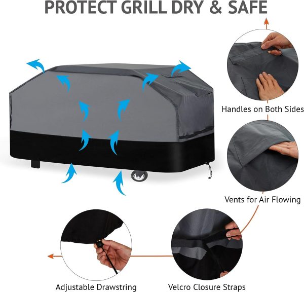 Large Grill Cover 76   W x 28.3  D x 46.1  H fits for Royal Gourmet ZH3002N, ZH3002S, CC2036F and COMBO 463724514 Grills Online now - Image 4
