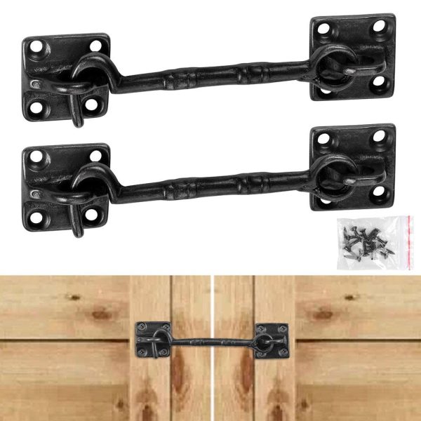 TheLAShop 2pcs 4 1 2  Black Cast Copper Gate Rim Latches Hardware Online now