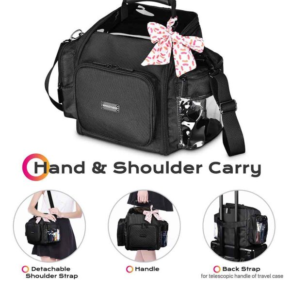 TheLAShop Nylon Makeup Travel Bag Large Compartment 1680D Discount - Image 2
