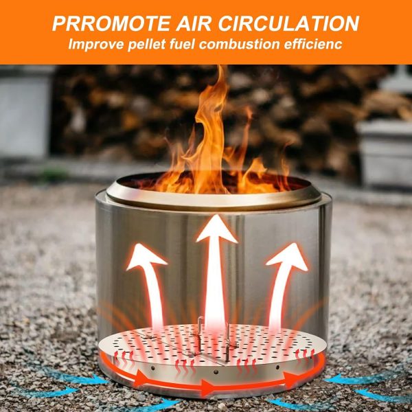 2-in-1 Pellet Adapter for Solo Stove Bonfire Wood Burning Fire Pit, Large Capacity Solo Stove Ash Pan, Solo Stove Burning Pellets Accessories Supply - Image 5