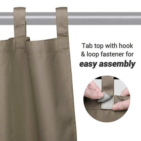 TheLAShop Tab Top Outdoor Patio Curtain, 54 W x 84 L 2ct Pack Supply - Image 5