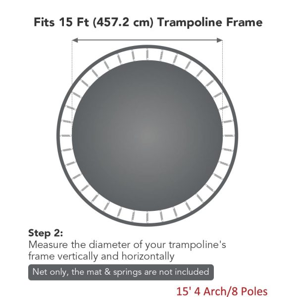 TheLAShop 15  Trampoline Enclosure Safety Net Replacement, 4 Arch 8 Poles Supply - Image 3