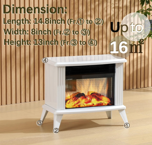 Electric Heaters for Indoor Use Mini Fireplace Heater Portable 1500W 14.5  Fake Fireplace Bedroom Office Space Heater Hot on Sale - Image 2