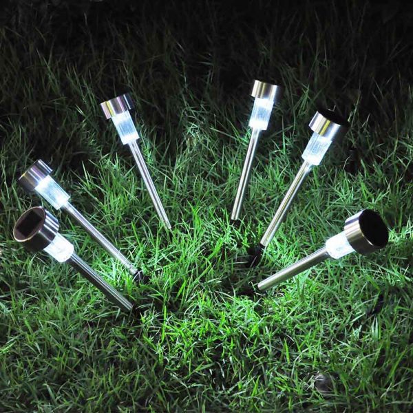 TheLAShop 6x Solar LED White Landscape Path Light Stainless Online Sale