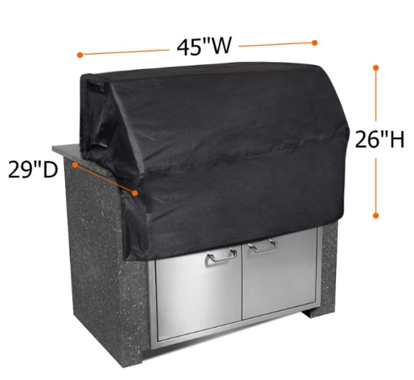 BBQ Grill Cover for RCS RON42A 42 Inch Built in Grills, Waterproof 600D Heavyduty UV Resistant -45  (W) × 29  (D) × 26  (H), Black For Sale - Image 2