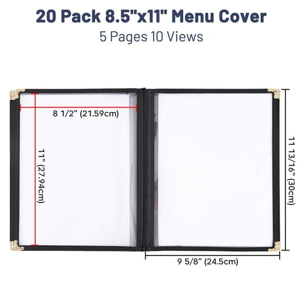 TheLAShop 8-1 2 x11  Clear Restaurant Menu Cover Folder 10 View 20ct pk on Sale - Image 2