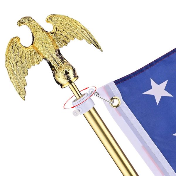 TheLAShop 6 ft Indoor Flag Poles with Stand Set of 2(Ball Eagle Options) For Sale - Image 4