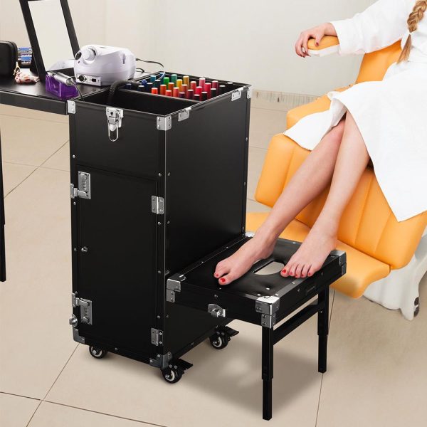TheLAShop Nail Salon Pedicure Rolling Case Mobile Cart with Stool Drawers Online Hot Sale - Image 2