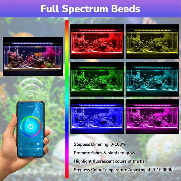 TheLAShop 24 inch Aquarium Light RGB APP & Panel Control Saltwater Freshwater Hot on Sale - Image 4