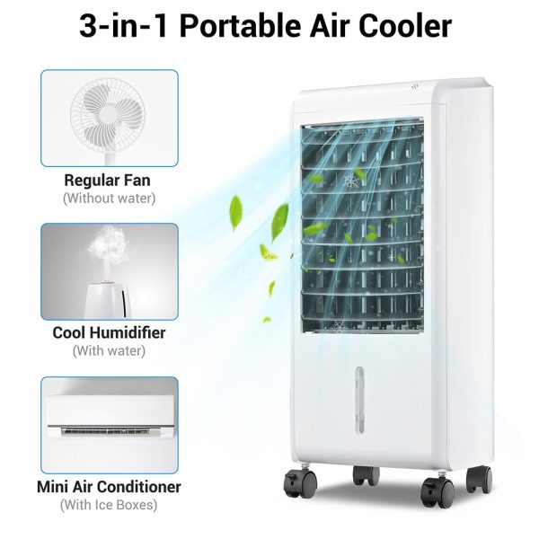 TheLAShop 65W Portable Evaporative Air Cooler Remote Control 6L Tank Online Hot Sale - Image 2