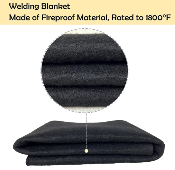 Welding Blanket Fireproof Tarp Heat Sheild Flame Retardant Fabric Carbon Felt for Grill, Wood Stove Pit Soldering Welders Plumbers (1, 12x27 inches) Fashion - Image 4