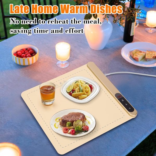 16 Inch Electric Warming Tray, Food Warmer, Silicone Heating Mat, Warming Mat, with Full Surface Faster Heating, 6 Temperature Settings Discount - Image 3
