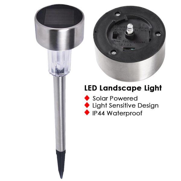 TheLAShop 6x Solar LED White Landscape Path Light Stainless Online Sale - Image 3