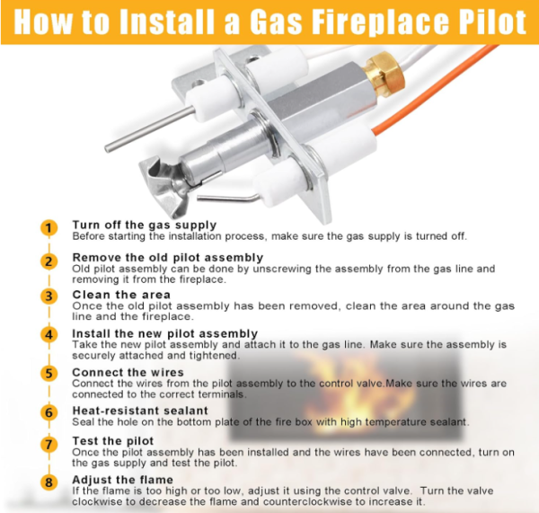 4021-730 IPI Pilot Assembly Natural Gas (NG) for Heatilator, Heat-N-Glo, QuadraFire Gas Fireplaces and Gas Log Sets, for 385-510A Heatilator Fashion - Image 4