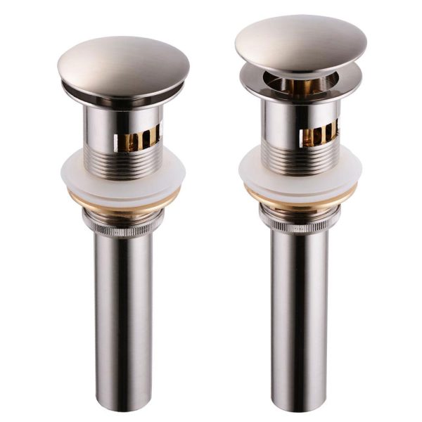 TheLAShop 1 5 8  Sink Pop Up Drain w  Overflow & Tray Brushed Nickel For Discount - Image 3