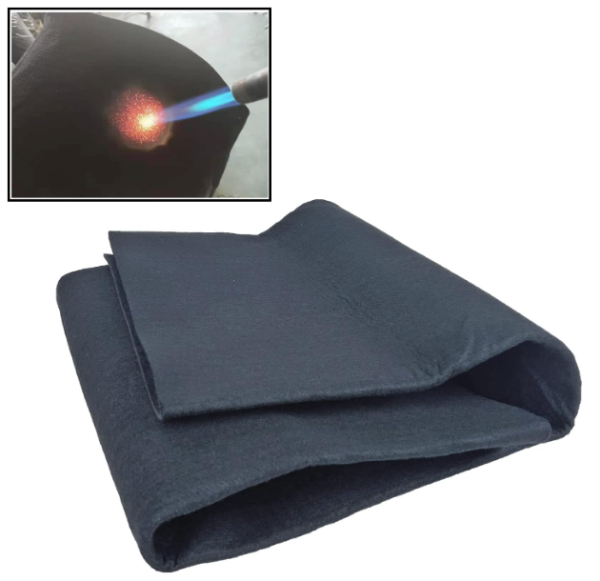 Welding Blanket Fireproof Tarp Heat Sheild Flame Retardant Fabric Carbon Felt for Grill, Wood Stove Pit Soldering Welders Plumbers (1, 12x27 inches) Fashion