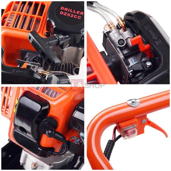 TheLAShop EPA 52cc Gas Post Hole Digger 2-Stroke Earth Auger Powerhead 2.2hp on Sale - Image 5