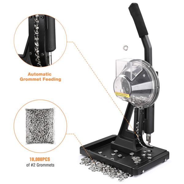 TheLAShop Semi-auto Grommet Machine #2 Eyelet 10000 Grommets Nickel Hot on Sale - Image 2