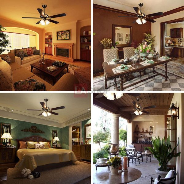 TheLAShop 51  Ceiling Fan with Lights Reversible 5-Blade Bronze Remote For Sale - Image 2