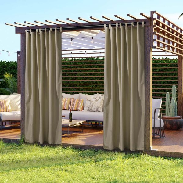 TheLAShop Tab Top Outdoor Patio Curtain, 54 W x 84 L 2ct Pack Supply - Image 2