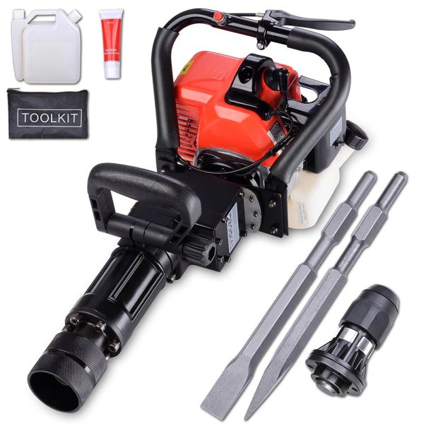 TheLAShop 32.7cc EPA 2in1 Gasoline Jackhammer & T-Post Pile Driver Tool Kit Supply