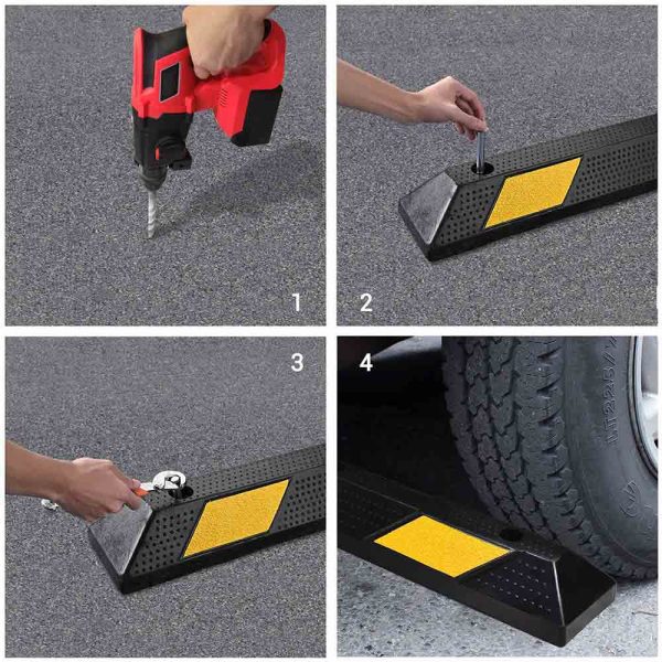 TheLAShop 22  Rubber Curb Parking Block Wheel Stop Garage Car Stopper For Discount - Image 5