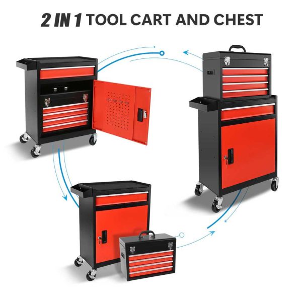 TheLAShop Rolling Tool Cabinet Combo 5-Drawer with Locking System 21  For Discount - Image 4