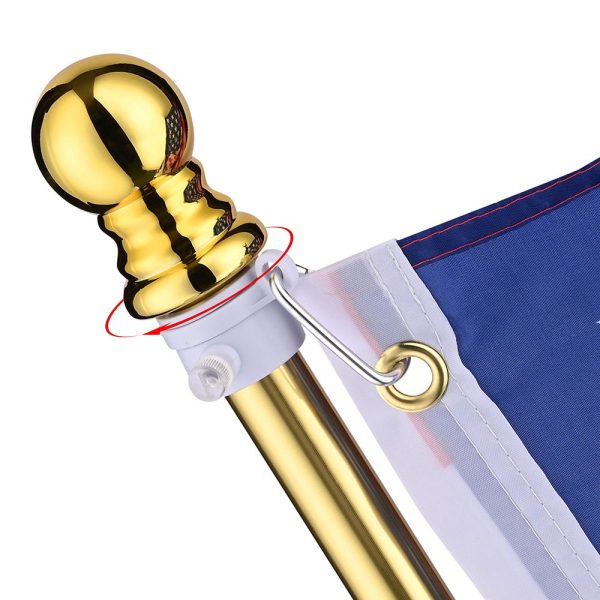 TheLAShop 6 ft Indoor Flag Poles with Stand Set of 2(Ball Eagle Options) For Sale - Image 5