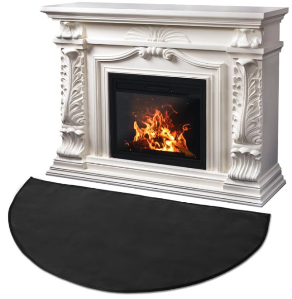 Fireproof Fireplace Mat - 42   x 24   x 3 25   Upgraded 4-Layer Fire Resistant Mat, Half Round Silicone and Fiberglass Fire Retardant Hearth Pad Online now
