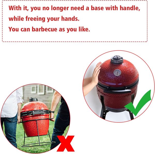 Rolling Nest Cart Stand for Kamado Joe JR Junior Ceramic Egg Charcoal Grills, with Heavy Duty Locking Caster Wheels on Sale - Image 3
