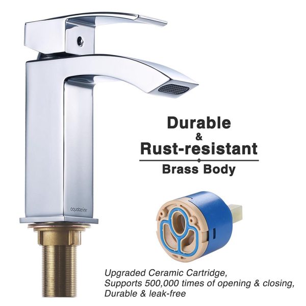Aquaterior Bathroom Faucet Single Handle Square Hot & Cold 7 H Sale - Image 5