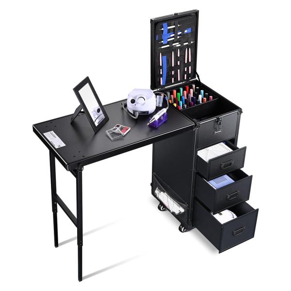 TheLAShop Makeup Station Detachable Nail Tech Table with Slide Drawers Online now