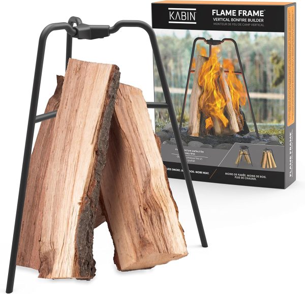 Coated Steel Flame Frame for Outdoor Wood Burning Fire Pits - Create a Long Lasting Small Fire Pit Supply