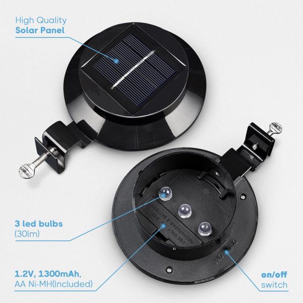 TheLAShop Solar Gutter Light Dusk to Dawn Flood Lights 6ct Pack Online now - Image 5