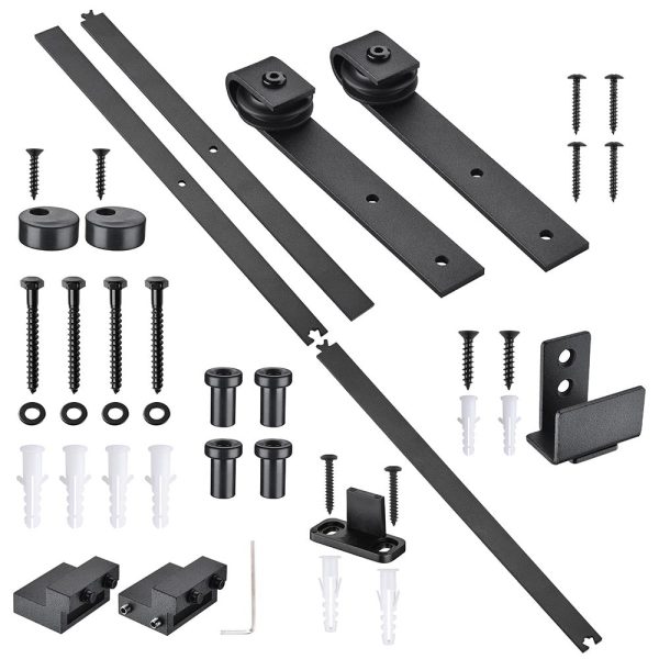 TheLAShop 4ft Mini Cabinet Double Sliding Barn Door Hardware Kit Online now
