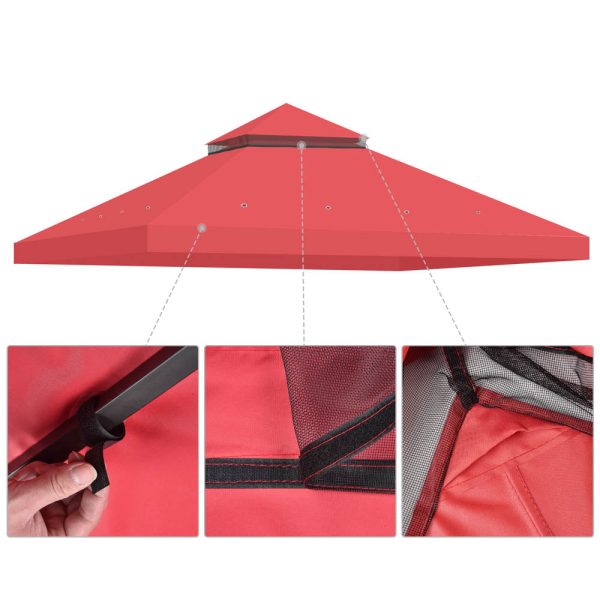TheLAShop 10x10ft 2-Tier Canopy Replacement Top for Petpvilit Gazebo Online Sale - Image 2