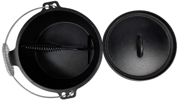 Pre-Seasoned Cast Iron Camp Dutch Oven With Legs, 4.1 qt, including Lid Lifter & Lid Stand on Sale - Image 3