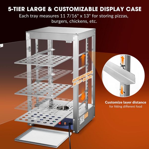 TheLAShop 5 Tier Food Warmer Comml. Countertop Pizza Cabinet 15x15x28 Cheap - Image 4