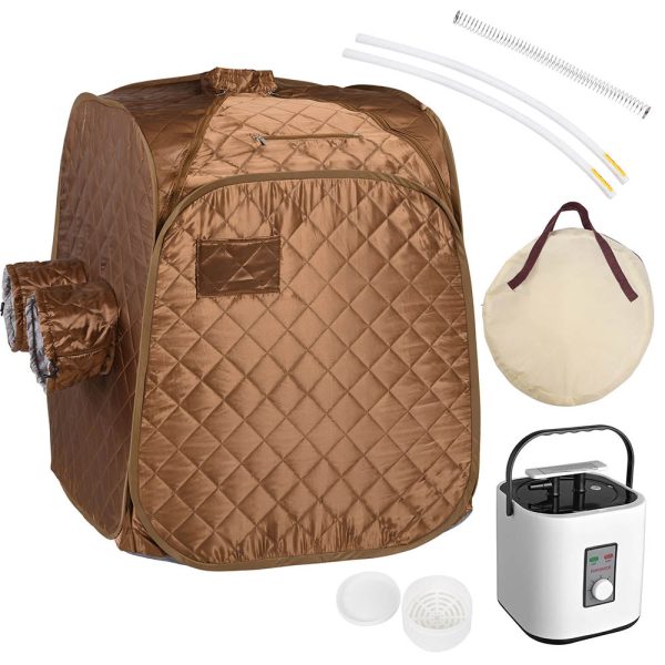 TheLAShop Folding Portable Sauna Tent Personal Steam SPA Brown 2L Online now