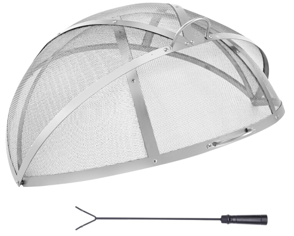 40  Firepit Spark Screen Lid, Firepit Ring Cover Round Mesh Metal Guard, Easy-Opening Stainless Steel for Outdoor Patio Fire Pits Backyard on Sale