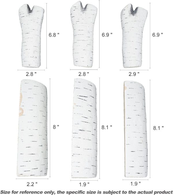 6Pcs Small Birch Ceramic Wood Logs & Accessories for All Types of Gas Fire Pits Inserts, Ventless & Vented, Propane, Gel, Ethanol, Outdoor Fireplaces on Sale - Image 3