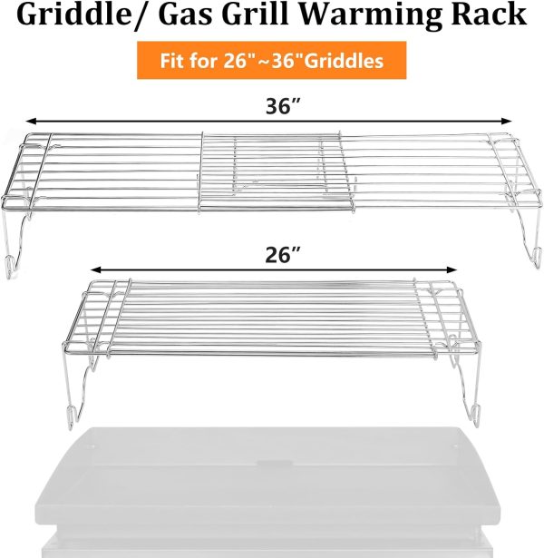 Universal Warming Rack for Blackstone 28 &36  Griddle, for Most 26 -36  Griddle Gas Grill, Adjustable Top Grill Rack Online - Image 2