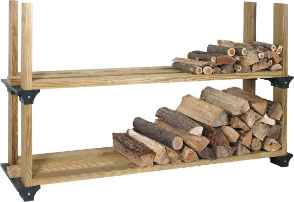 Firewood Rack System Kit Outdoor Firewood Log Storage Rack Bracket Kit Lumber not included Fashion - Image 3