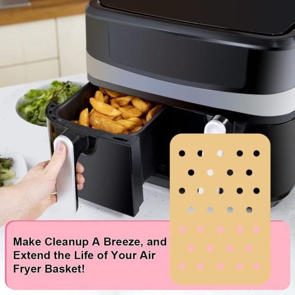 100Pcs Parchment Disposable Paper Liner for Ninja Foodi DZ201 Dual Air Fryer Online Sale - Image 4