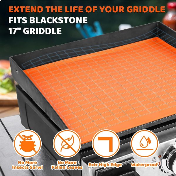 Orange Silicone Griddle Mat & Spatula Mat for Blackstone 17 Inch Flat Top Griddle Grills, All Season Protective Griddle Cover Accessory Discount - Image 4