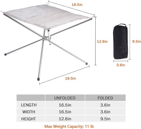 16.5 Inch Portable Wood Burning Fire Pit Upgrade Foldable Collapsible Fireplace Space Saving Perfect for Camping, Backyard, Patio, Garden Fashion - Image 2