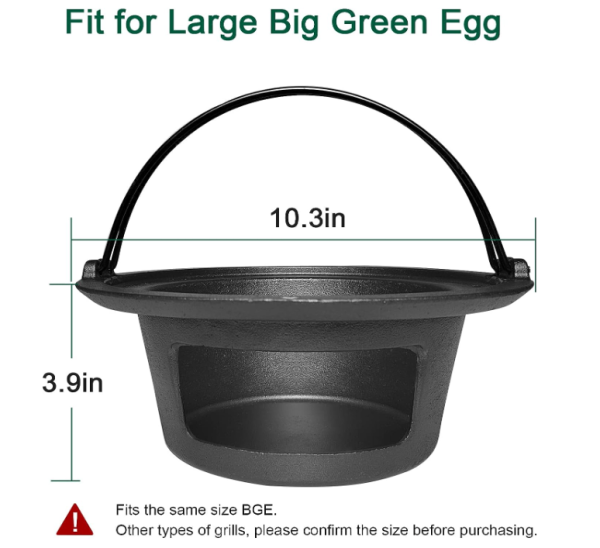Cast Iron Ash Can with Handle, Ash Pot Pan Charcoal Ash Basket Fits for Large Big Green Egg, Kamado Hot on Sale - Image 2